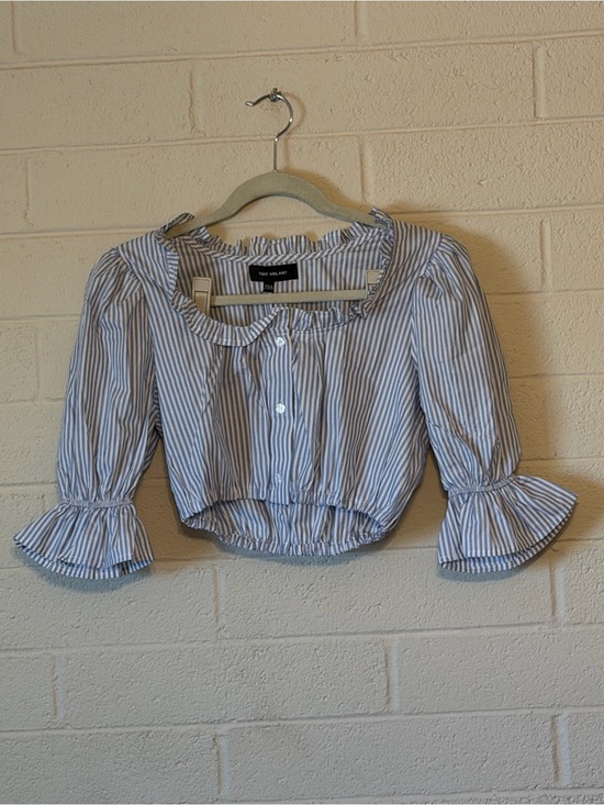 Toit Volant Tops - Toit Volant Alex Puff Sleeve Crop Blouse